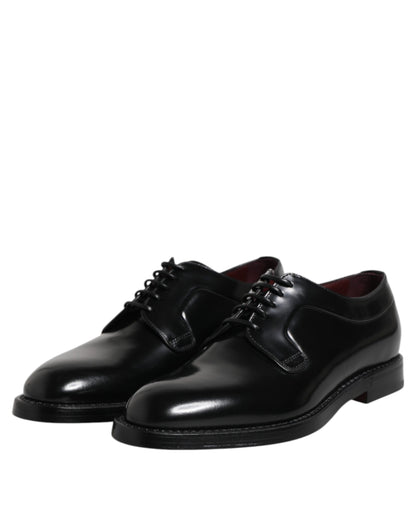 Black Leather Lace Up Derby Dress Formal Shoes