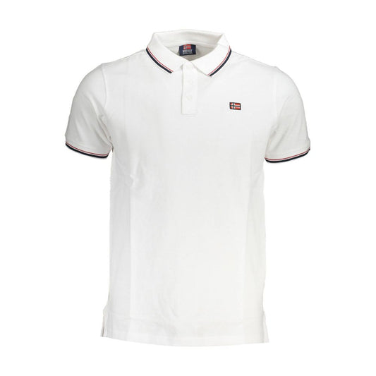 White Cotton Men Polo Shirt