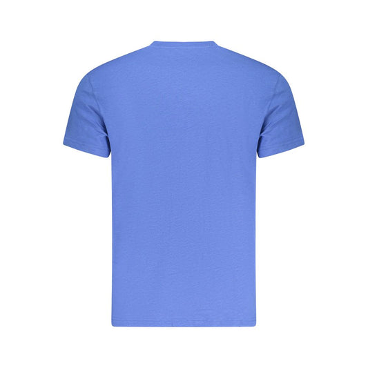 Blue Cotton Men T-Shirt