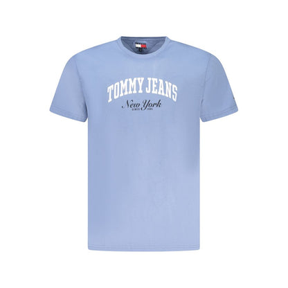Blue Cotton Men T-Shirt
