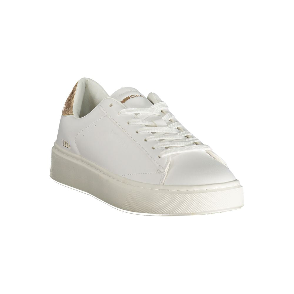 White Polyester Women Sneaker