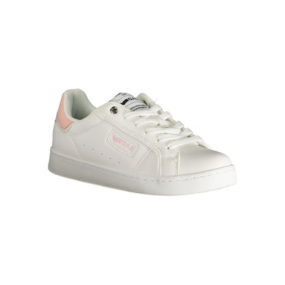 White Polyester Women Sneaker