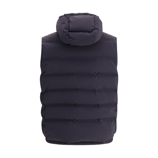Blue Polyester Sleveless Jacket