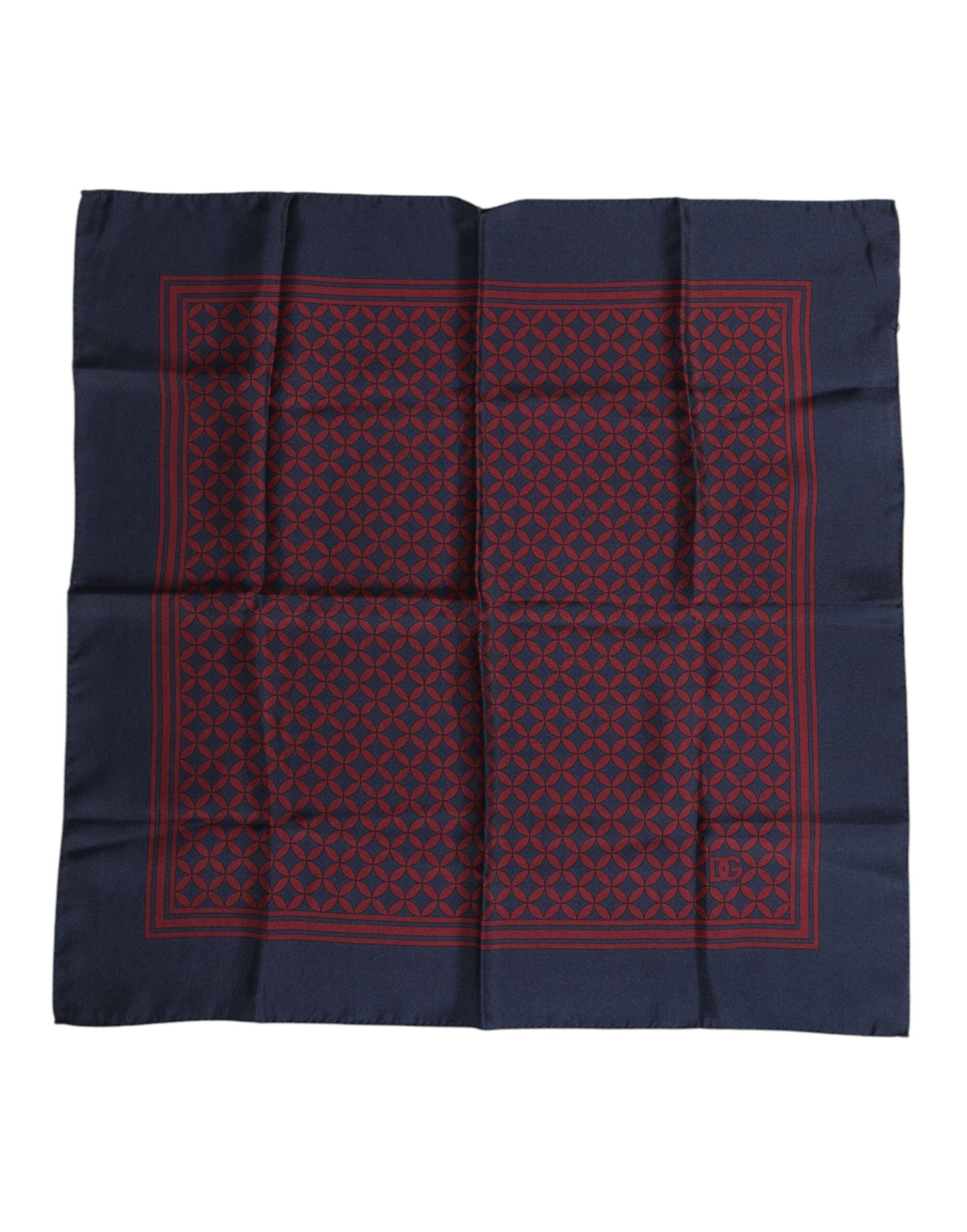 Red Blue Printed Silk Square Men Foulard Scarf