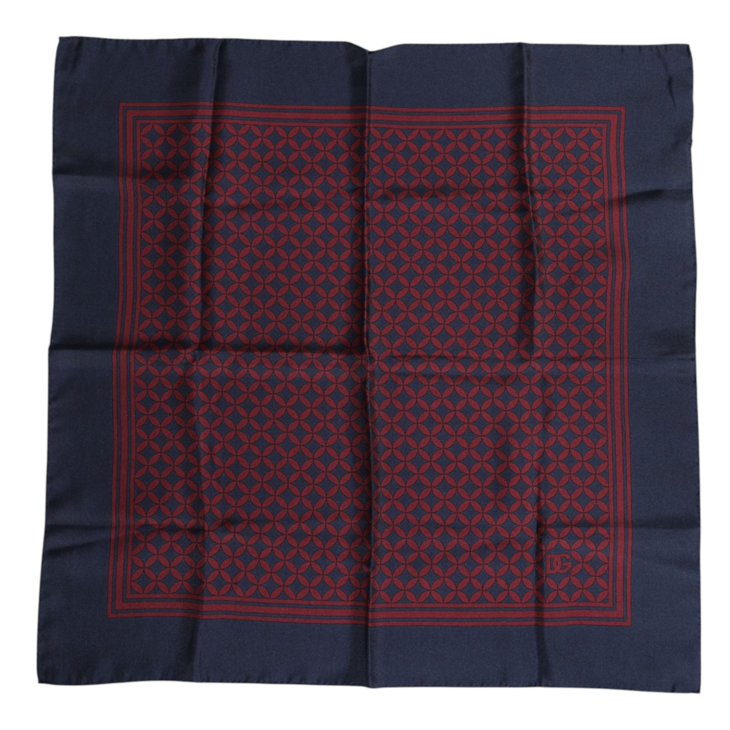 Red Blue Printed Silk Square Men Foulard Scarf