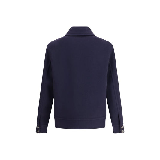 Blue Fleece Wool Coat