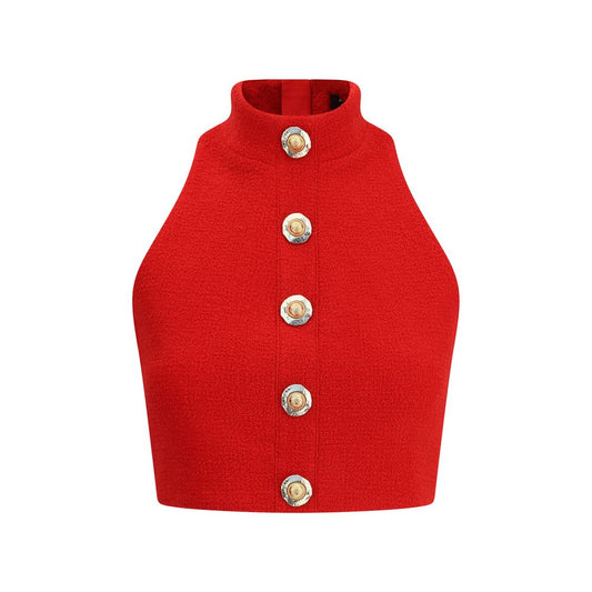 Red Fleece Wool Top