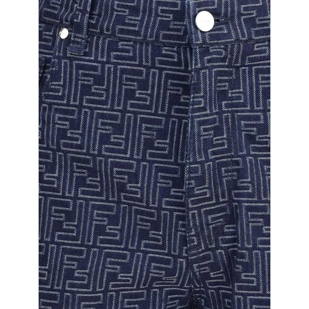 Blue Cotton Bermuda Shorts