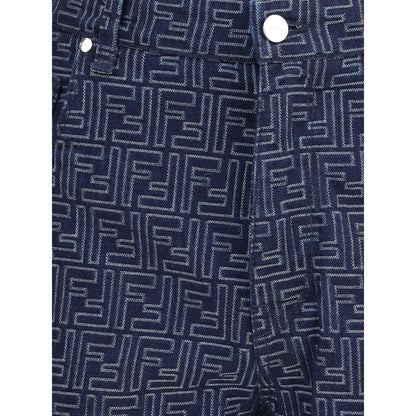 Blue Cotton Bermuda Shorts