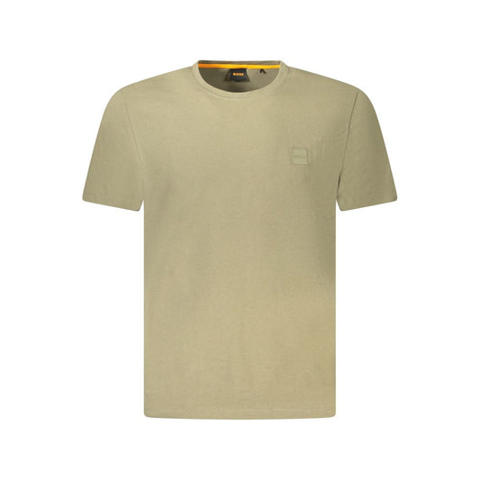Green Cotton Men T-Shirt