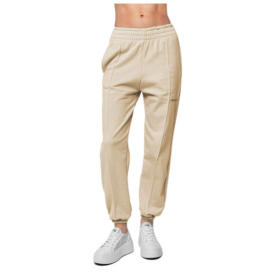 Beige Cotton Women Sweatpant