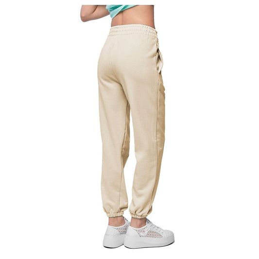 Beige Cotton Women Sweatpant