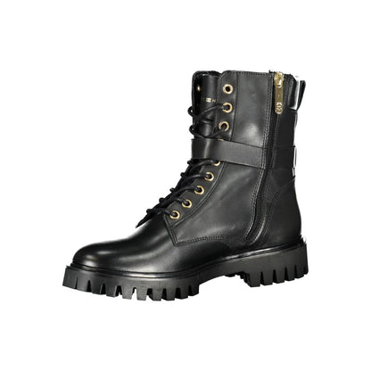 Black Leather Women Boot