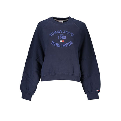 Blue Cotton Women Sweater