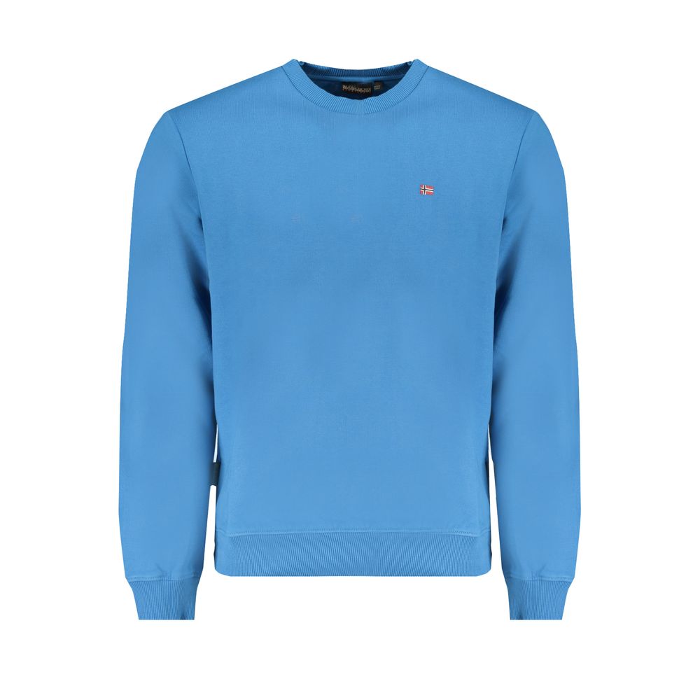 Blue Cotton Men Sweater