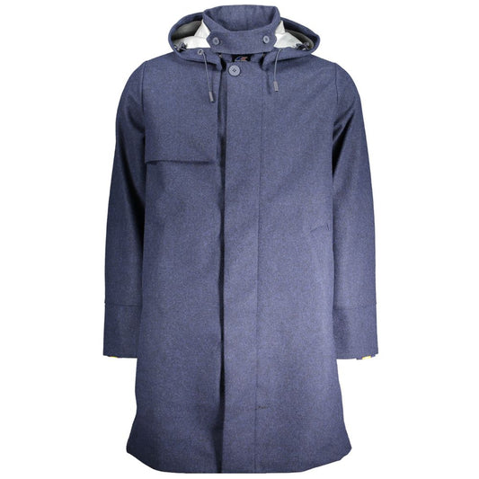 Blue Polyester Men's Jacket