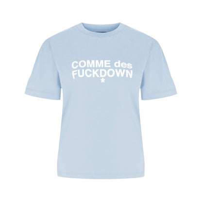 Blue Cotton Women T-Shirt