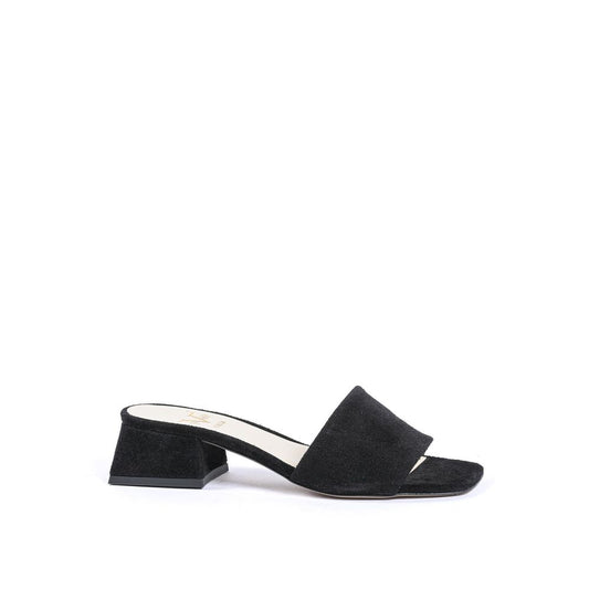 Black Leather Platform Sandals