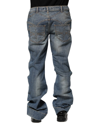 Blue Washed Straight Fit Men Denim Jeans