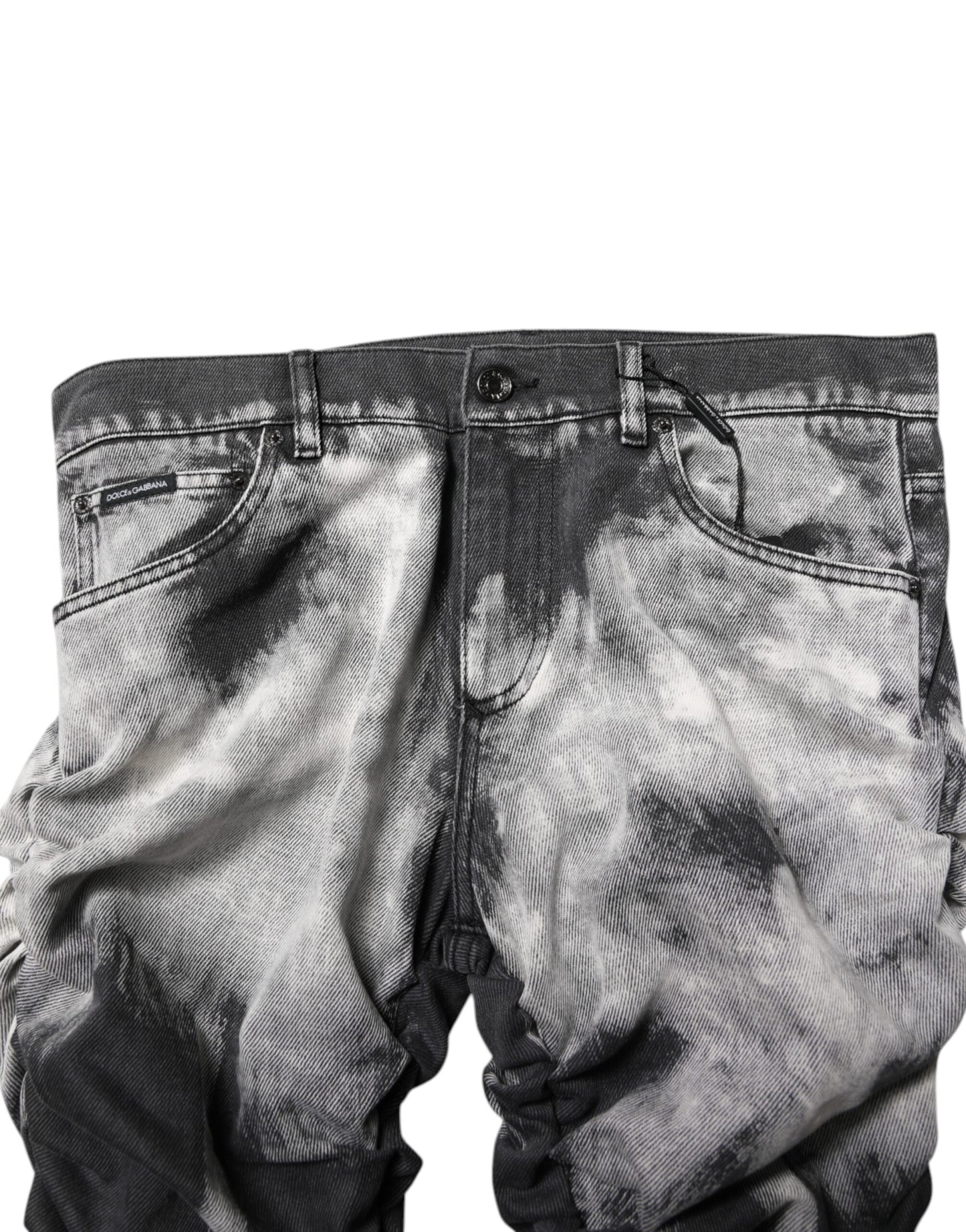 Black Tie Dye Straight Denim Jeans