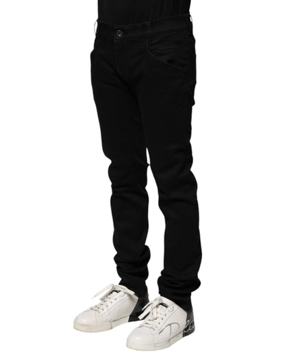Black Cotton Skinny Men Denim Jeans