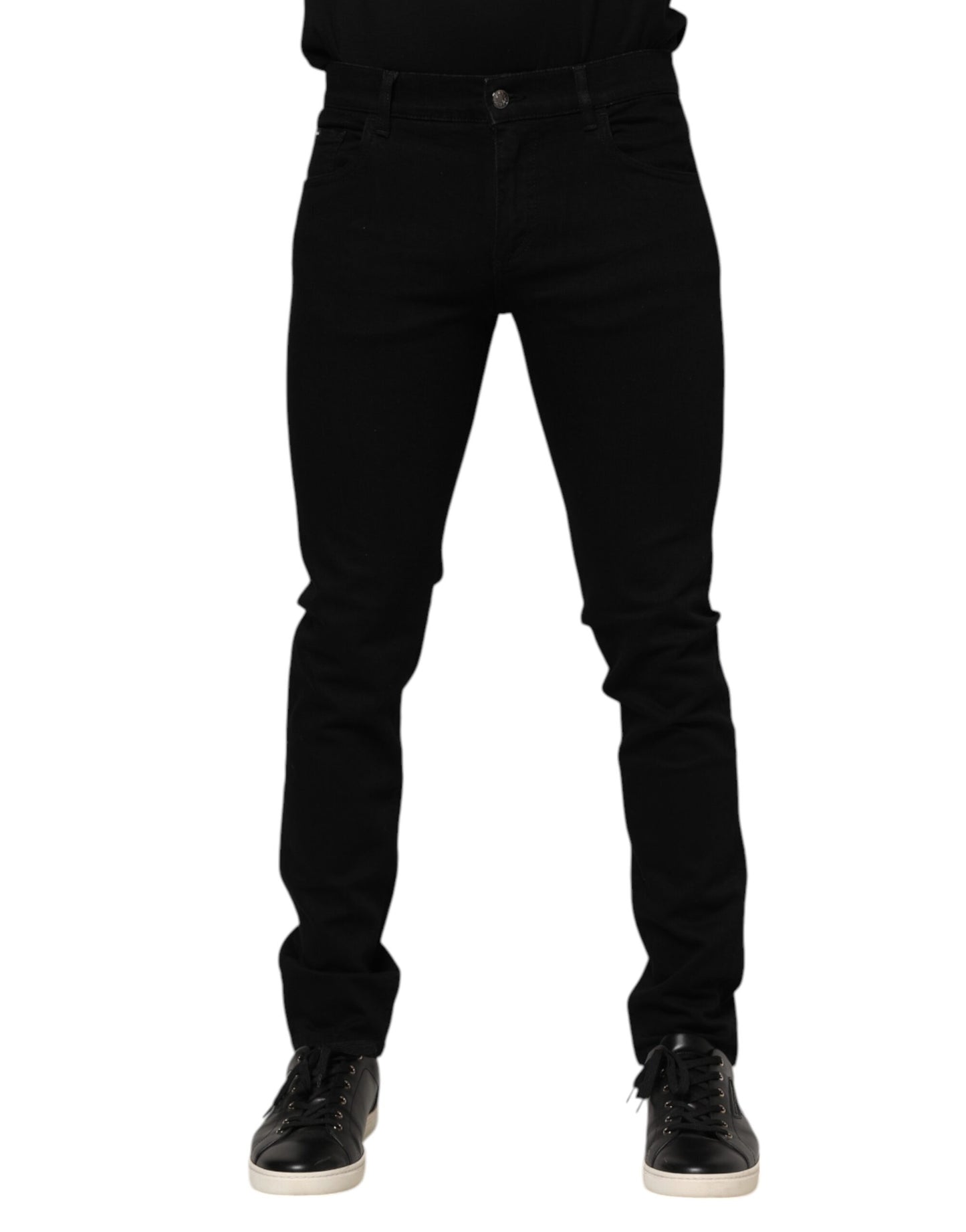 Dark Blue Cotton Logo Plaque GOLD Denim Jeans