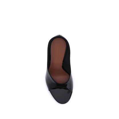 Black Calf Leather Bos Taurus Stiletto Heel Sandals