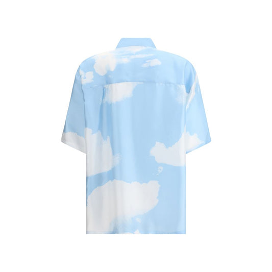 Light Blue Silk Pattern Shirt