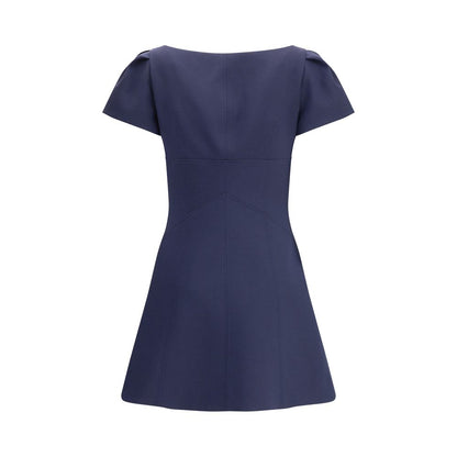 Blue Wool Casual Dress