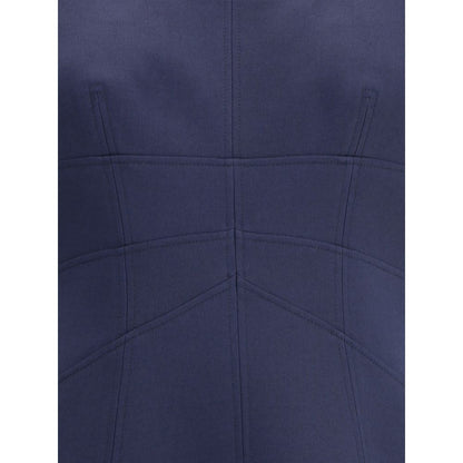 Blue Wool Casual Dress
