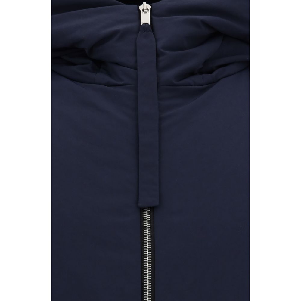 Blue Polyester Sleveless Jacket