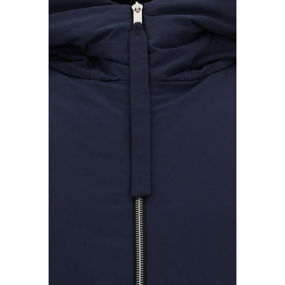Blue Polyester Sleveless Jacket
