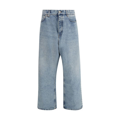 Light Blue Cotton Relaxed Fit Jeans