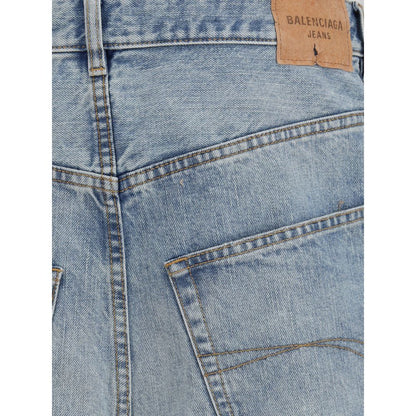 Light Blue Cotton Relaxed Fit Jeans