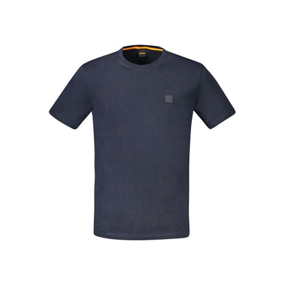 Blue Cotton Men T-Shirt