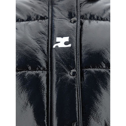 Black Viscose Full-Length Jacket