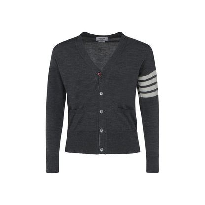 Gray Fleece Wool Cardigan