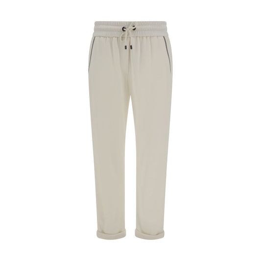 White Cotton Casual Pants