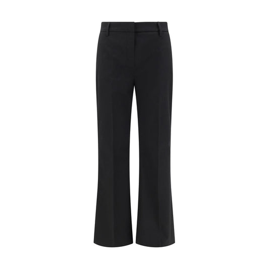 Black Cotton Flared Pants