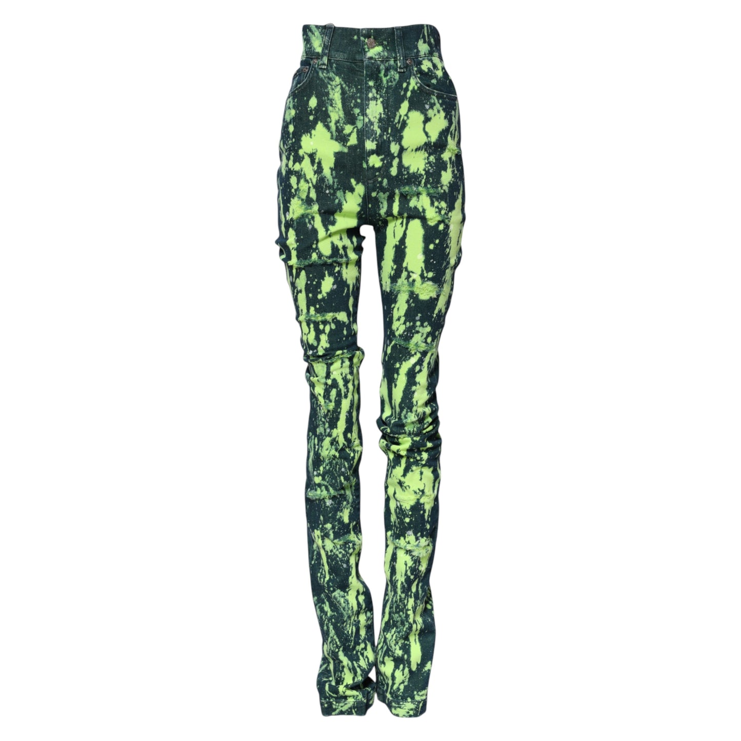 Green Color Splash High Waist Denim Jeans