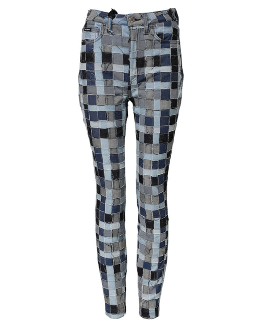 Multicolor Patchwork Skinny Denim Jeans