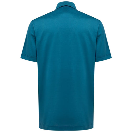 Blue Cotton Shortsleeve Shirt