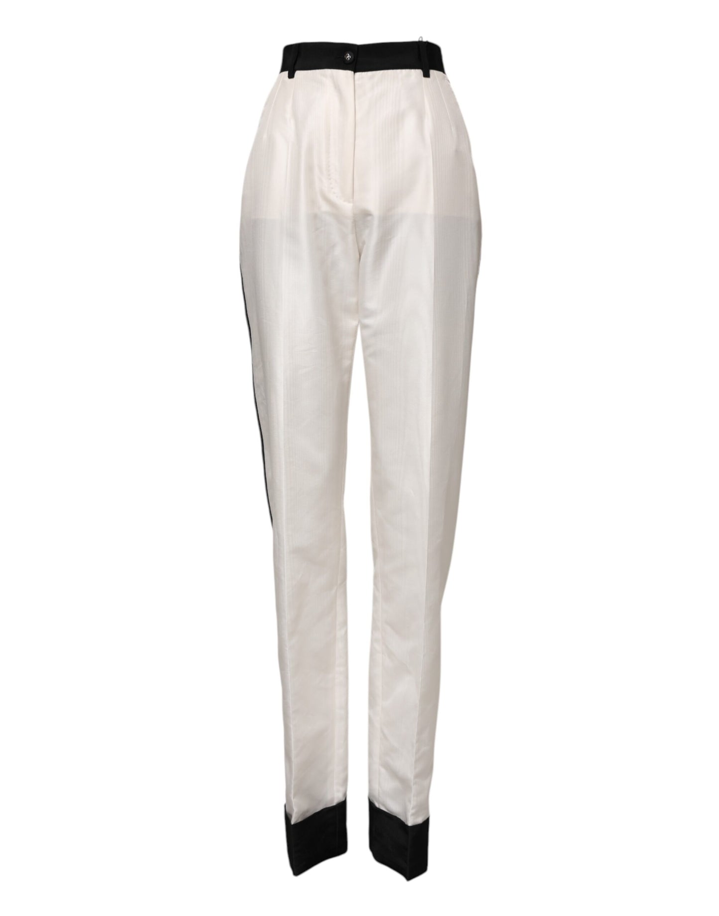 White High Waist Straight Dress Trouser Pants
