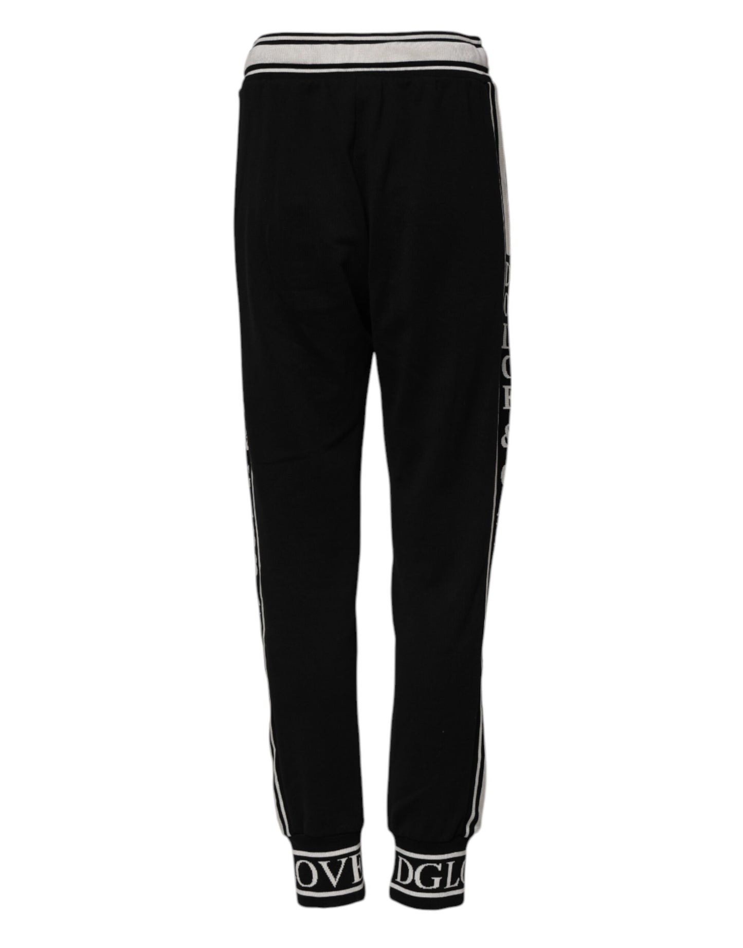 Black Cotton Jogger Logo Waist Pants