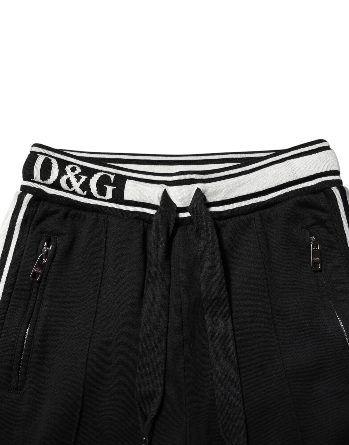 Black Cotton Jogger Logo Waist Pants