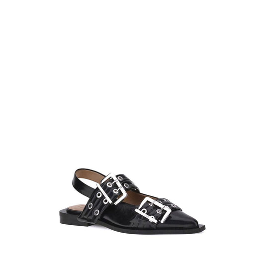 Black Recycled Polyester Ballet Flats