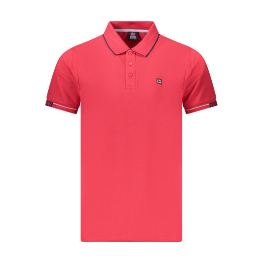 Red Cotton Men Polo Shirt