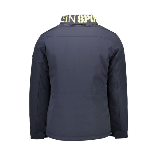 Blue Polyester Men's Jacket