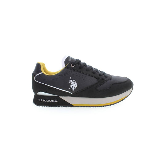 Black Polyester Men Sneaker