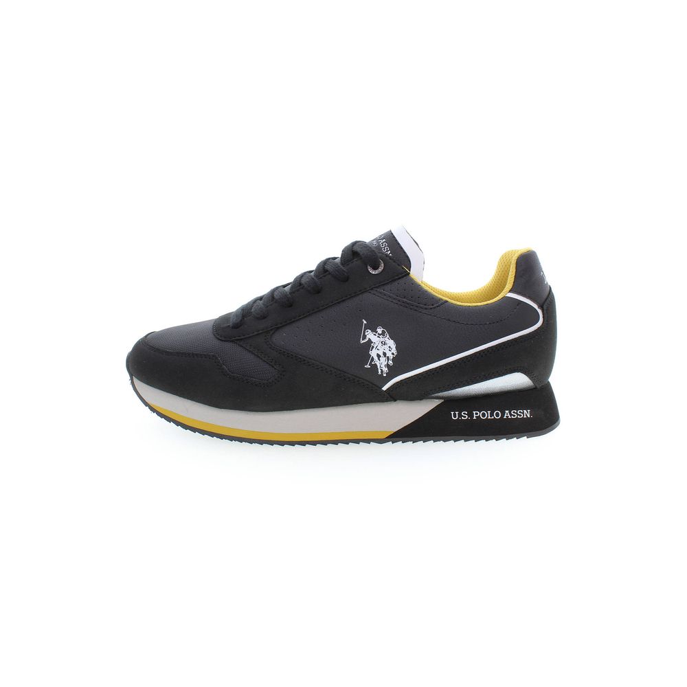 Black Polyester Men Sneaker